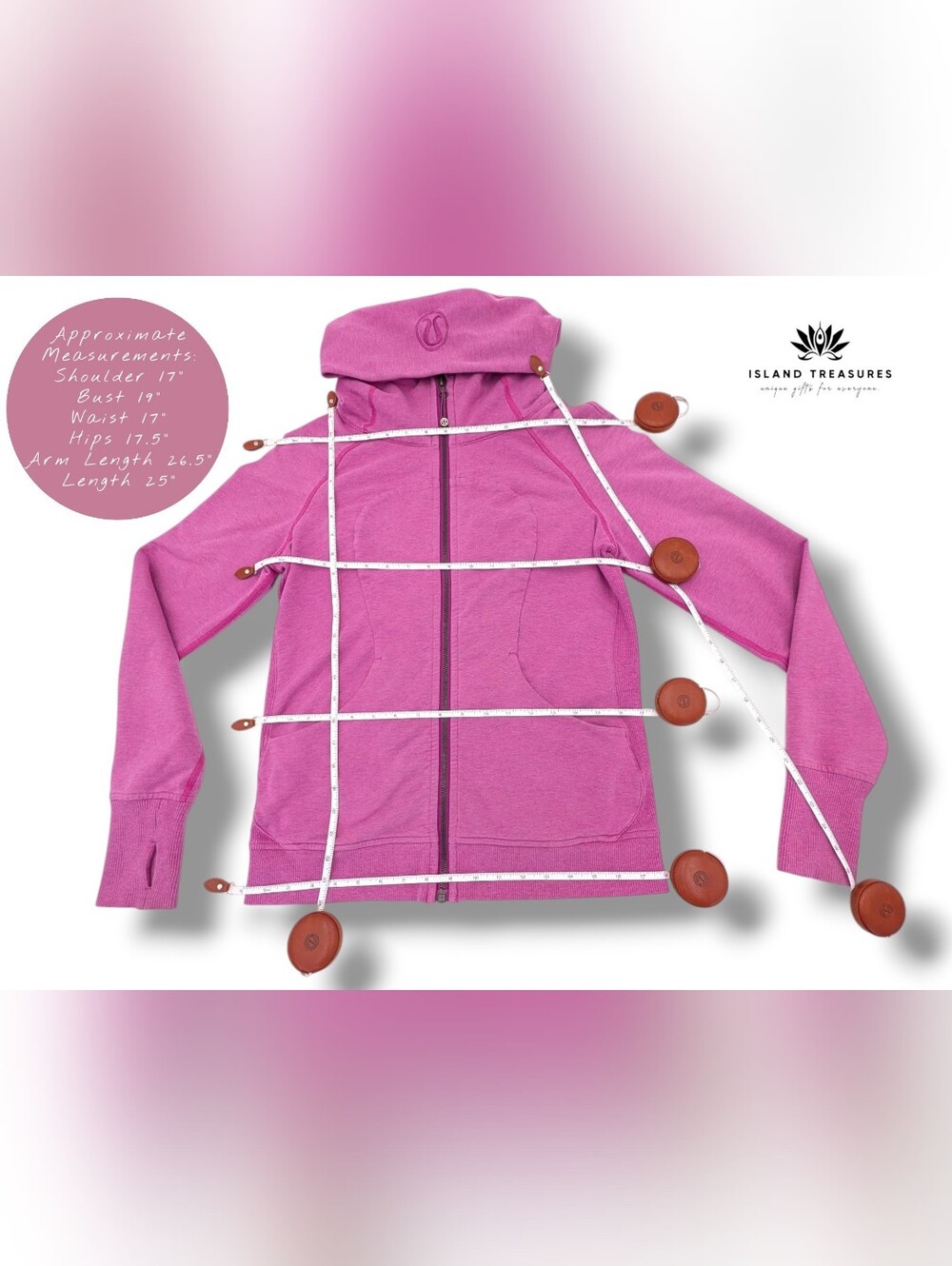 Lululemon Sz 8 Scuba Hoodie Heathered Ultra Violet Full Zip Thumbholes - Picture 15 of 16